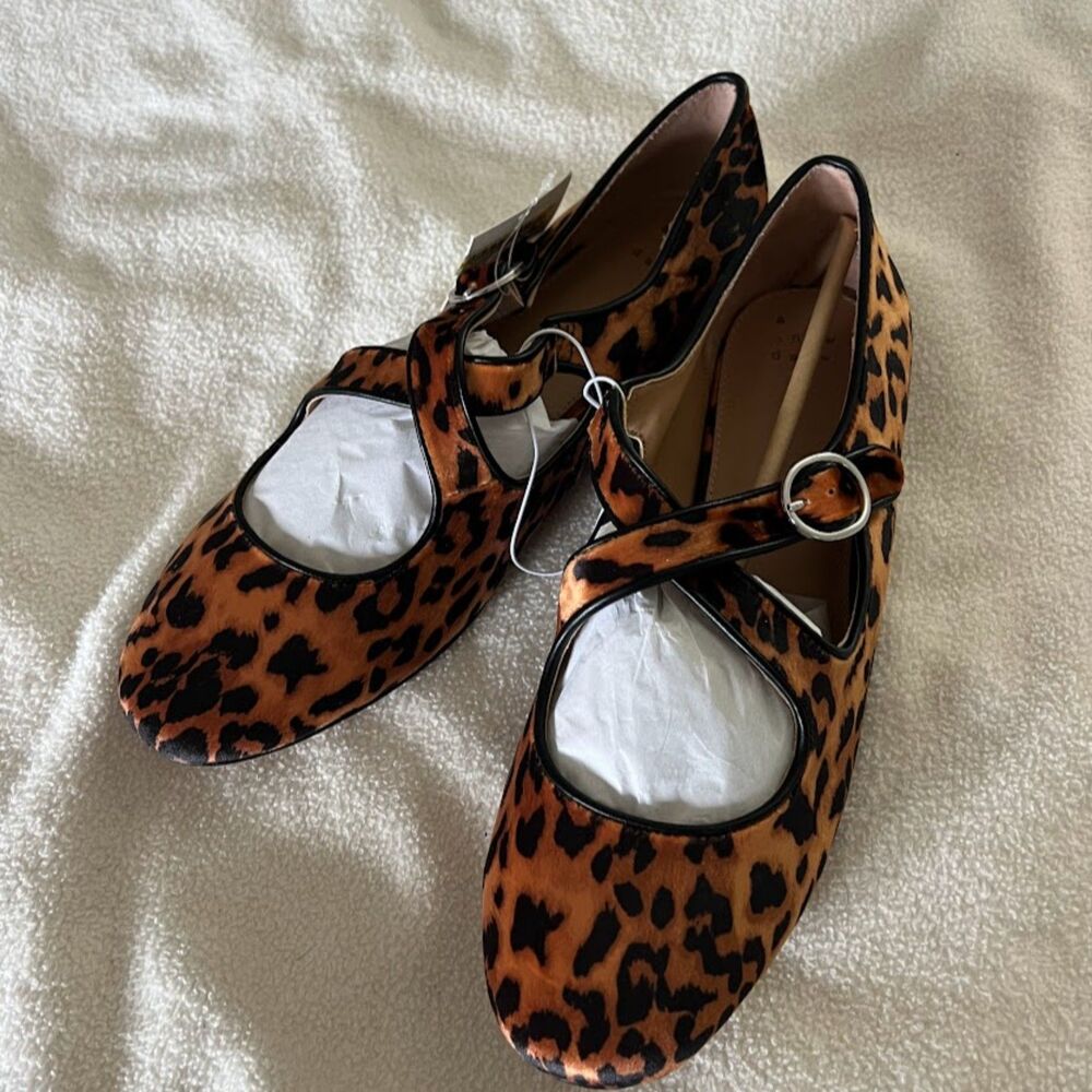 Women's Tasmin Leopard Print Ballet Flats A New Day, Size 10